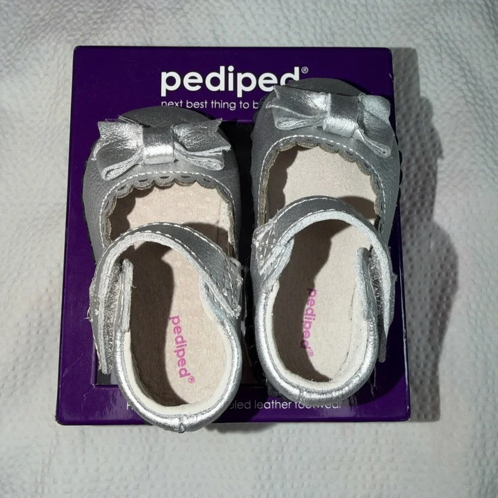 Pediped Originals Betty Mary Jane Infant Silver Medium 6-12 Months EU 20